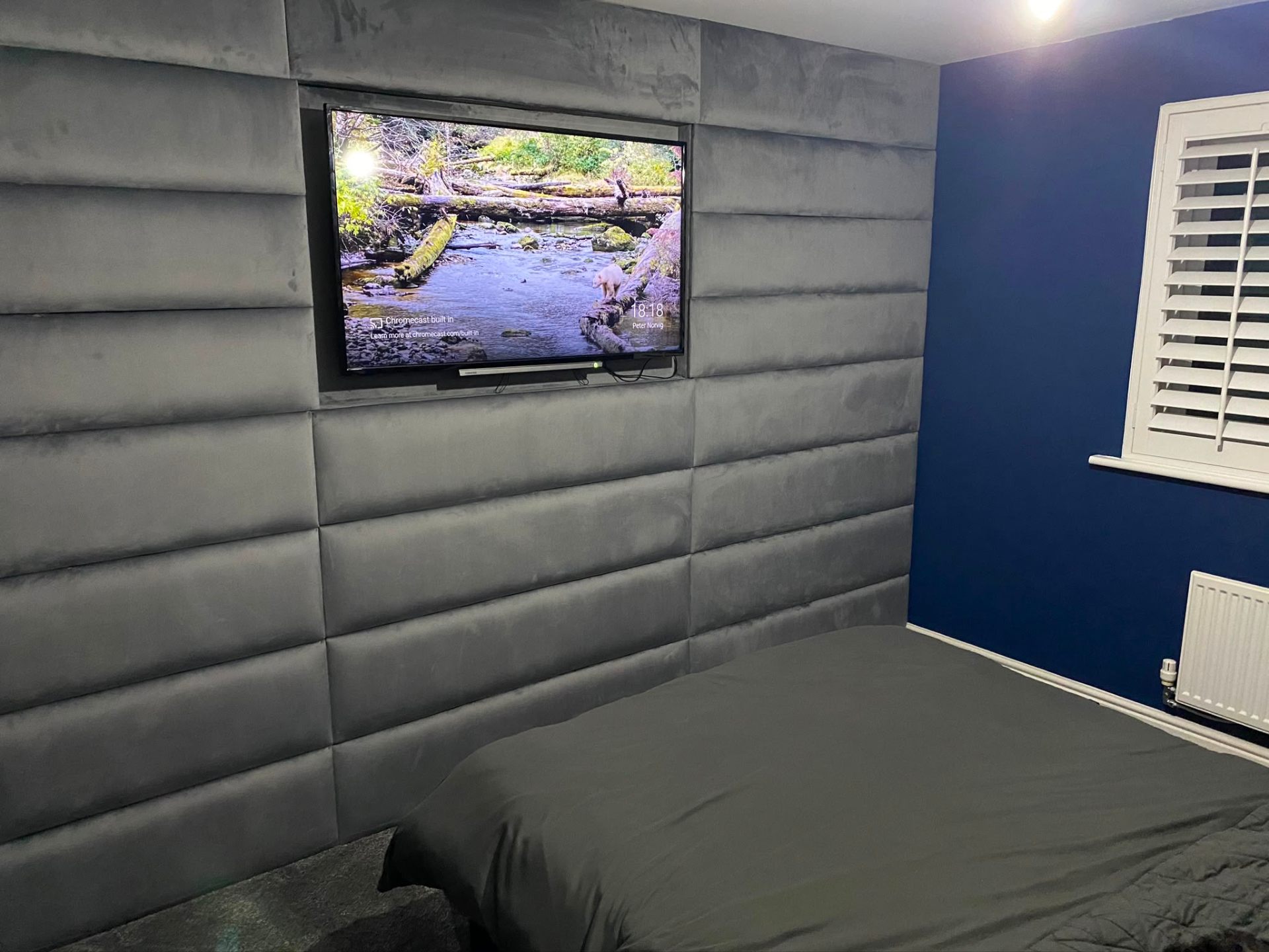 Upholstered Velvet Panel Wall